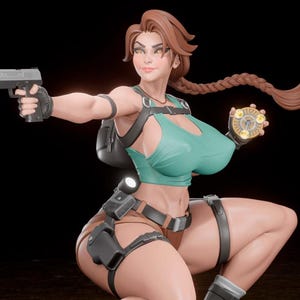 Lara Pin-Up Miniature: Resin RPG Tabletop Figure