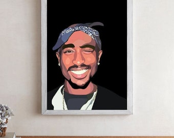 sin marco Tankaa Impresión sobre lienzo para pared Tupac Poster 2pac Póster Rapper Posters Rap Posters Tupac Portrait-13 Lienzo artístico de pared para habitación infantil dormitorio 30 x 30 cm 