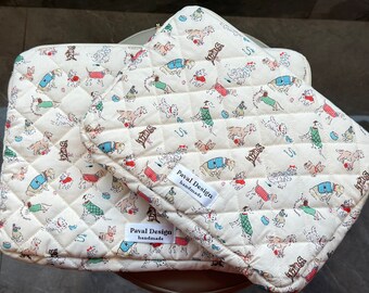 Quilted iPad Pouch,Puppy iPad Air Pro Case,Pup iPad Sleeve,iPad Bag,Dog Laptop Sleeve,Laptop Bag,Gift for her