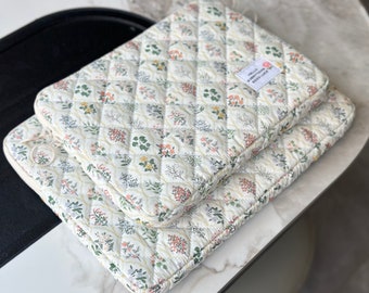 Bolsa acolchada para iPad, funda floral para iPad Air Pro, funda para iPad de flores, bolsa para iPad, funda para computadora portátil, bolsa para computadora portátil, regalo para ella