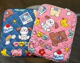 Bolsa acolchada para iPad, funda para iPad Air Pro de dibujos animados, funda para iPad Kawaii, bolsa para iPad, funda para computadora portátil, bolsa para computadora portátil linda, regalo para ella