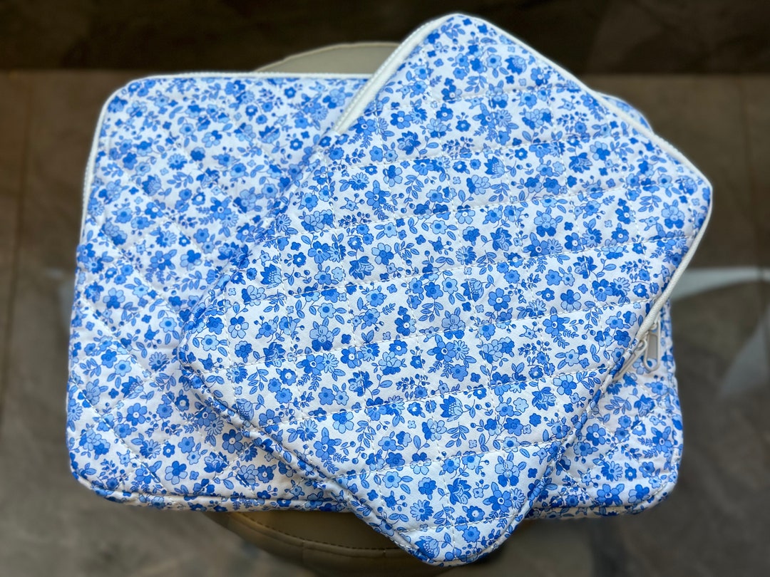 Quilted Pink Floral iPad Pouch,floral iPad Air Pro Case,flower iPad