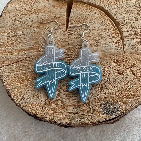 Vampire slayer dangly earrings