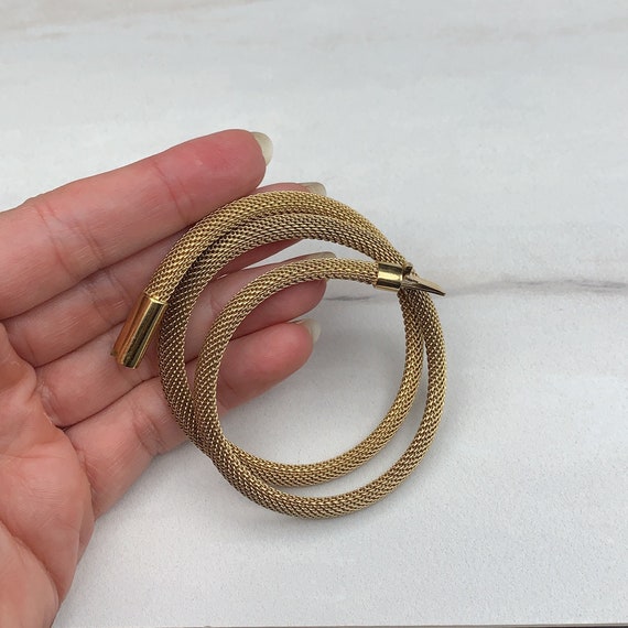 INCREDIBLE Solid 14k Yellow Gold Mesh Snake Neckl… - image 5