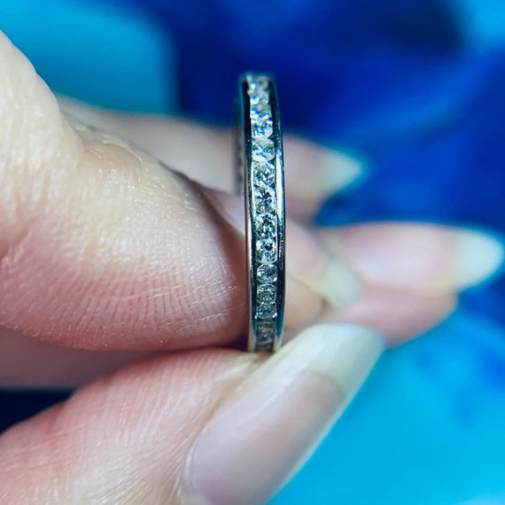 White Gold and Diamond Eternity Band - image 1