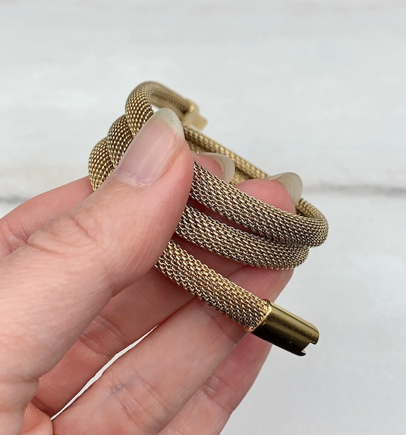 INCREDIBLE Solid 14k Yellow Gold Mesh Snake Neckl… - image 3