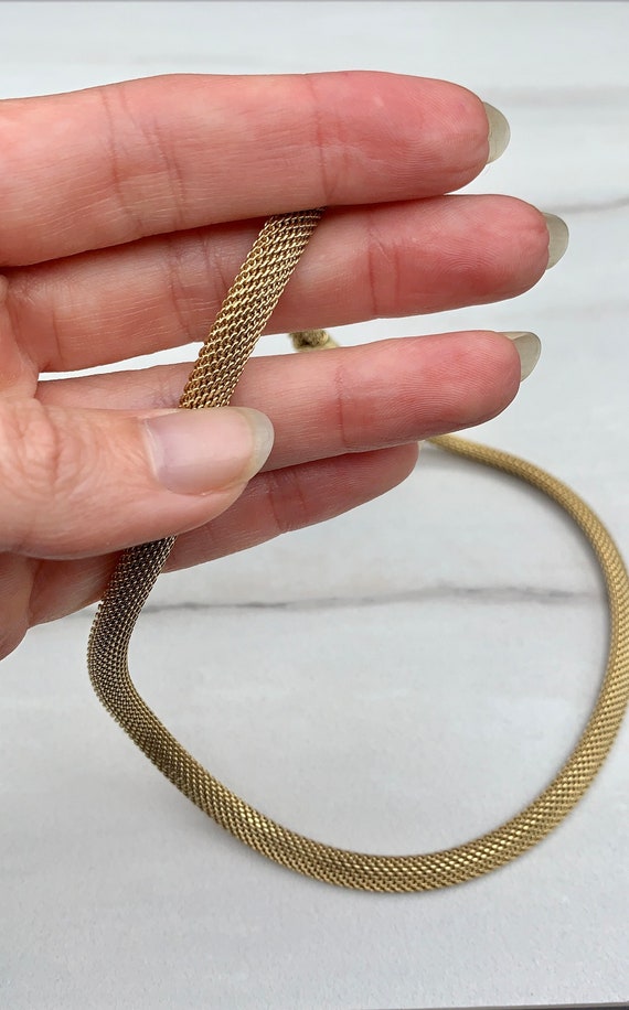 INCREDIBLE Solid 14k Yellow Gold Mesh Snake Neckl… - image 6