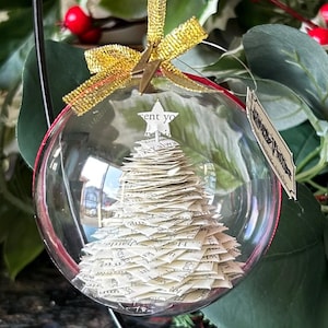 1 Harry Pottery Book Page Christmas Tree Ornament - Unique Book Page Ornaments - Book Art - Book Decor - Paper Christmas Tree