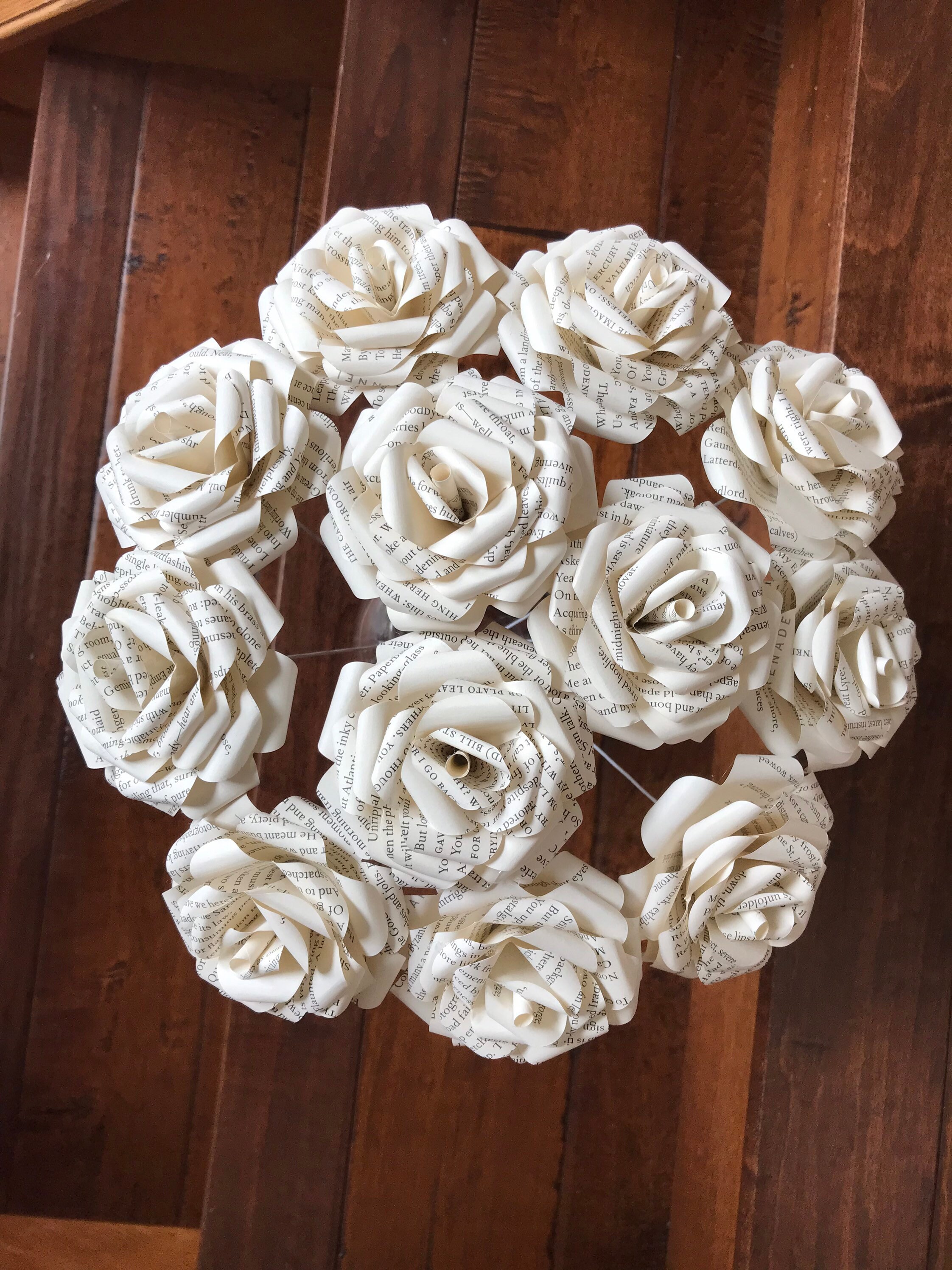 Poem Book Page Paper Roses – Set of 12 - Literary Gift - Book Decor - Etsy