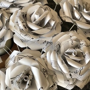 12 Sheet Music Roses Book Art Book Page Flowers Gift image 5