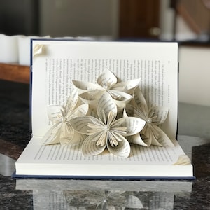 Origami Kusudama Flower Book - Book Art - Folded Book Art