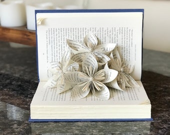 Kusudama Flower Book - Book Art - Book Artwork - Folded Folwers