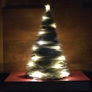 Oh Christmas Tree Book Page Paper Tree - Book Art - Holiday Decor - Book Sculpture - Evergreen - Christmas Arrangement Gift - Holiday Table