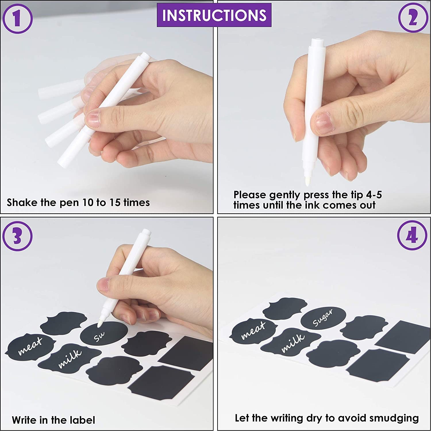 Labels for Jars 64 PCS Waterproof Reusable Chalkboard Stickers 5 X 3.5