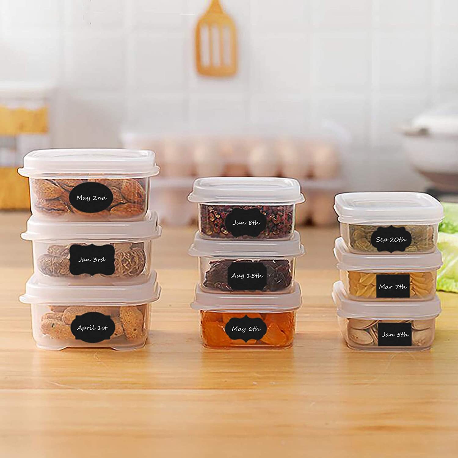 Labels for Jars 64 PCS Waterproof Reusable Chalkboard Stickers 5 X 3.5