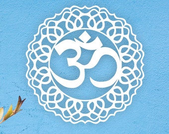 Om Wall Art: Laser Cut Wood, Yoga Decor