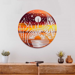 Yin Yang Wanddekoration, Wanddekoration aus Holz, Yoga Wanddekoration, Wohndekoration, Wohndekoration