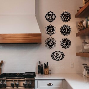 Seven Chakra Wall Art Set, Wooden Wall Decor, Chakra Symbols Mandala ...