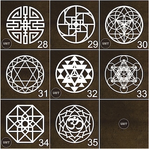 Sacred Geometry Wall Art Set: Sri Yantra, Flower of Life, Metatron's Cube image 5