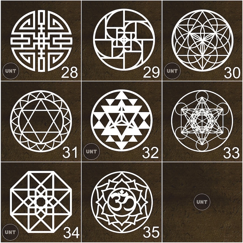 Sacred Geometry Wall Art Set: Sri Yantra, Flower of Life, Metatron's Cube image 5
