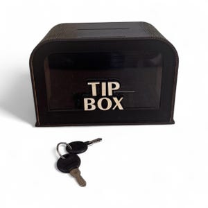 Afsluitbare houten pot met doorzichtige voorkant