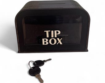 Lockable Wooden Tip Jar with Clear Front