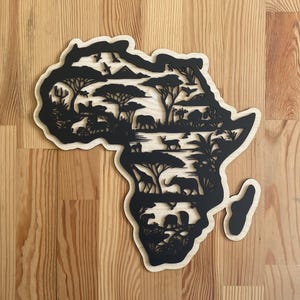 Wooden Africa Map, Multilayered  African Map Ethnic Wall Art,  Housewarming Gift, Wooden Sign, Livingroom Gift, Africa wall art, Home Decor