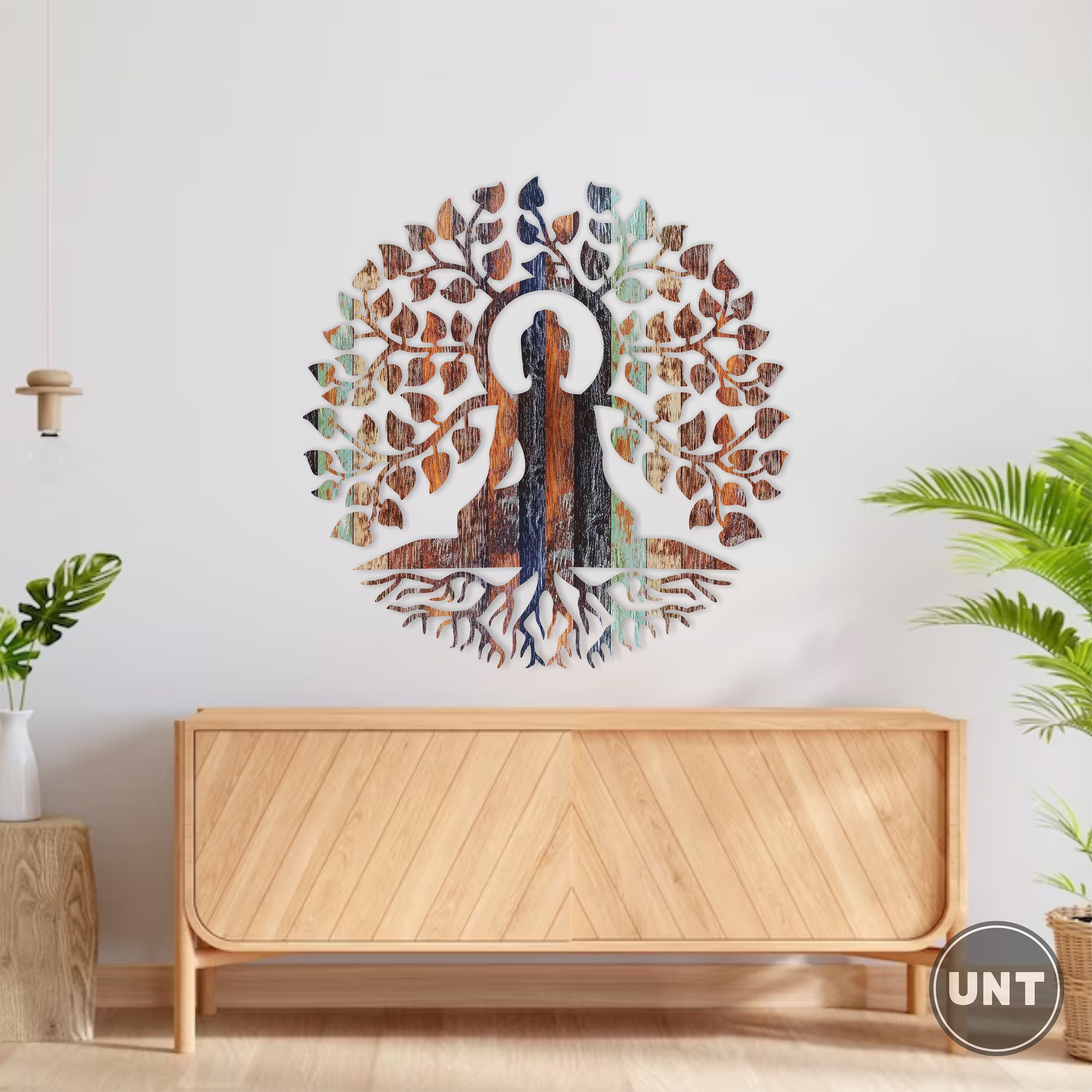Chakra Symbols Mandala Wooden Wall Art: Yoga Room Decor - Etsy