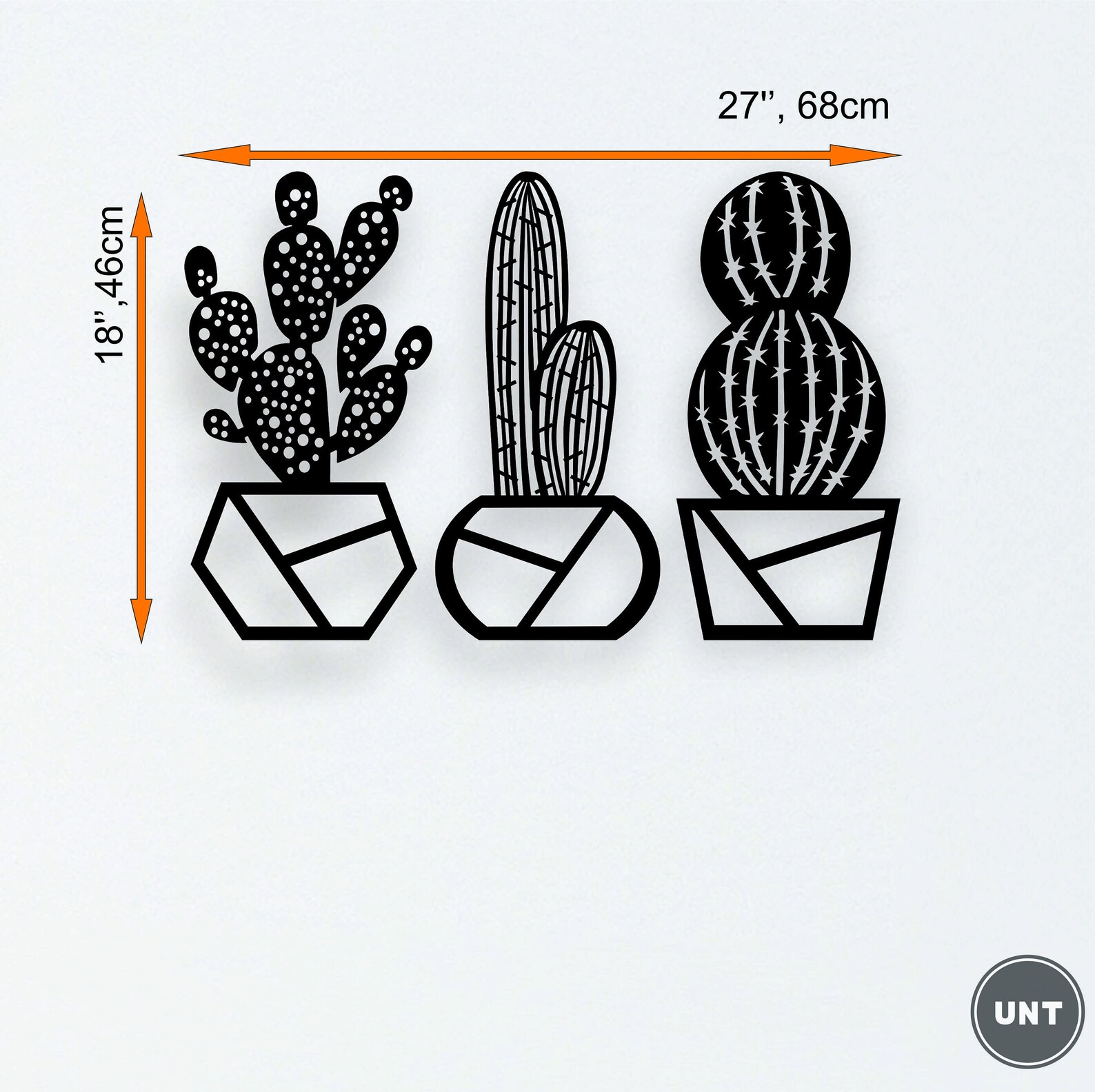 Cactus Set Wall Decoration Wooden Cactus Wall Decor Set of 3 Etsy