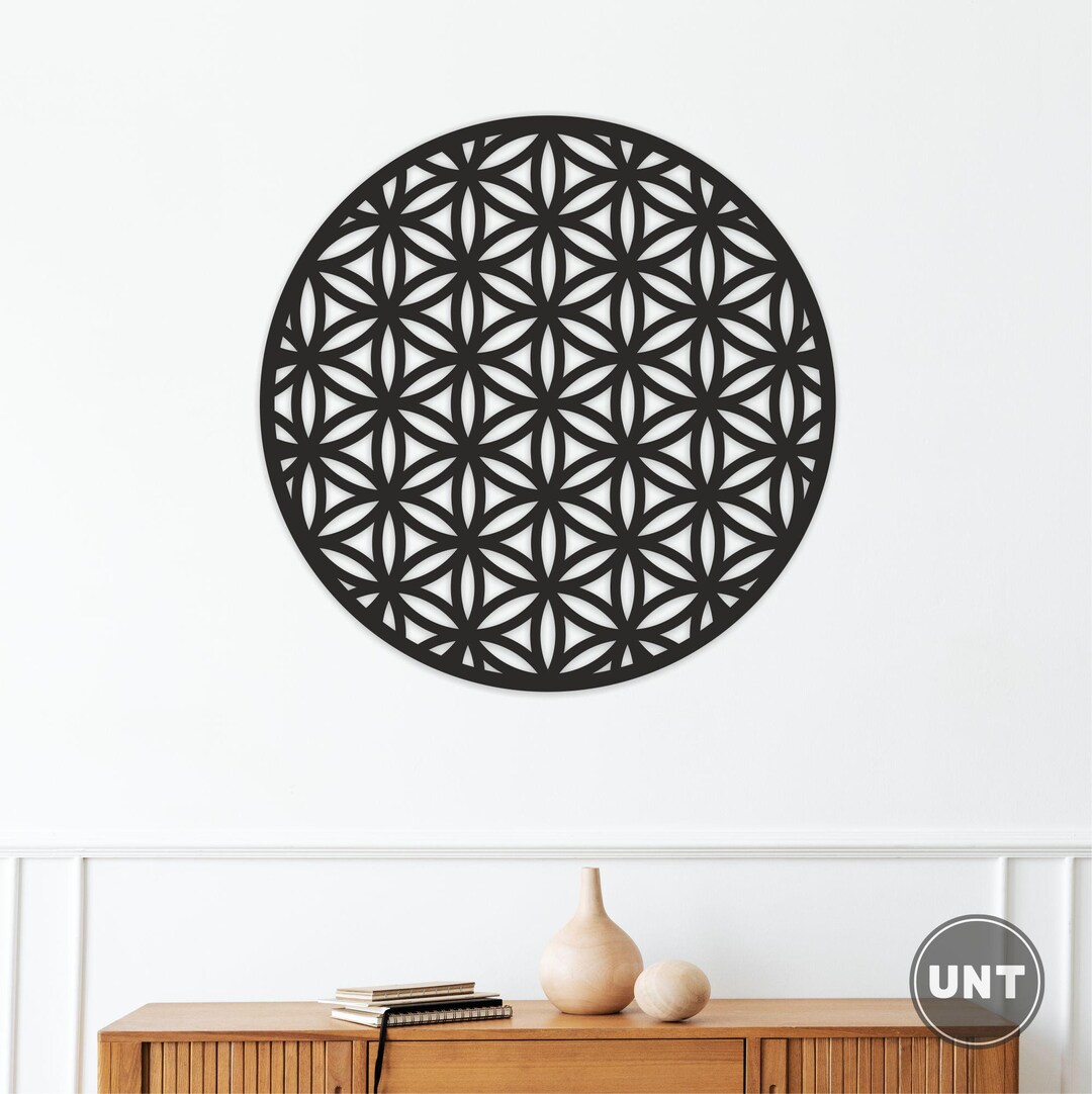 Flower of Life Wall Decor: Black MDF Sacred Geometry Art - Etsy