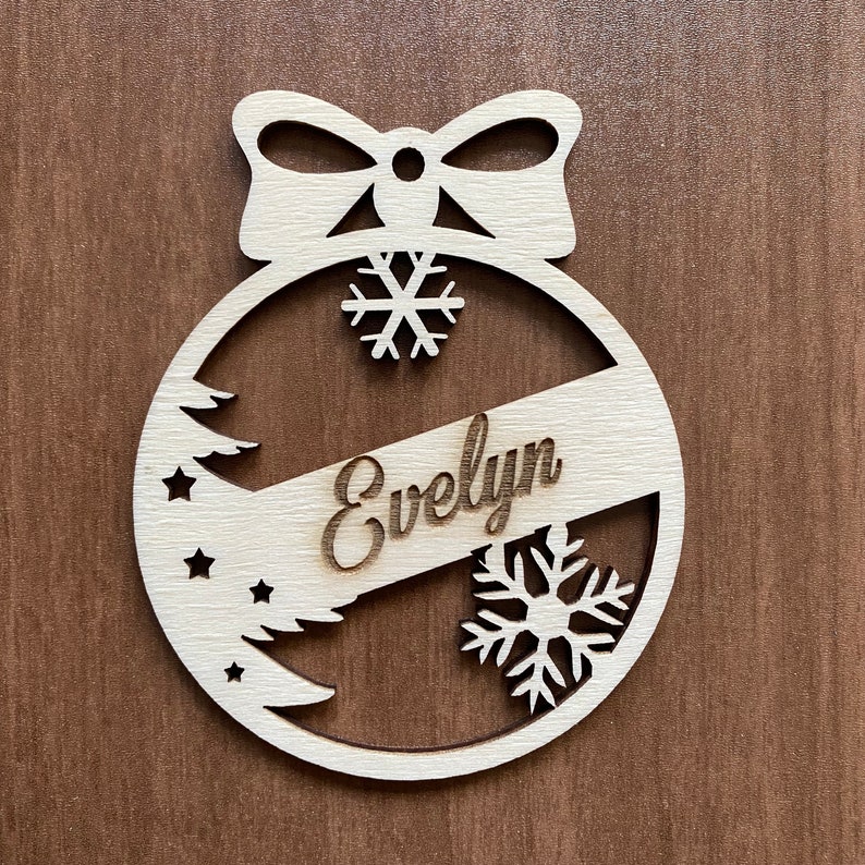 Personalized Christmas Tree Name Ornament Bauble Tree Decor Etsy