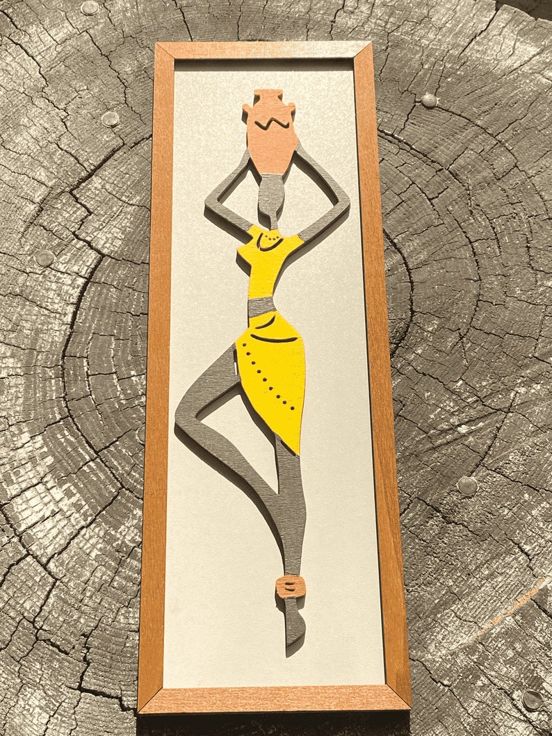 African Women Wall Art Wooden Wall Decoration Handmade Set Etsy