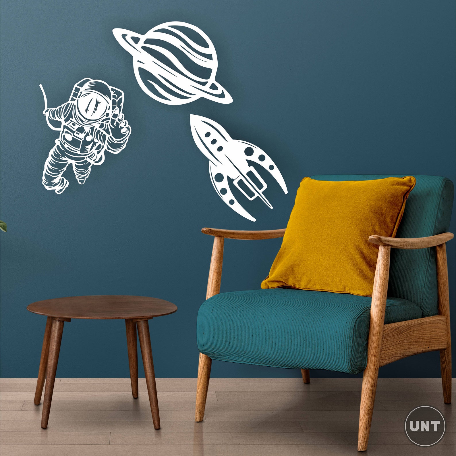 Space Set of 3 Wall Art Wooden Planet Astronaut Wall Design - Etsy