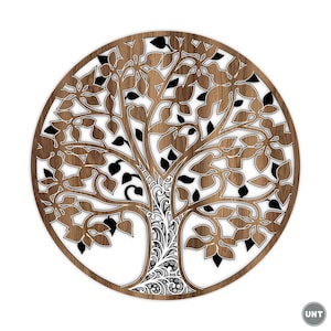 Baum des Lebens Wandkunst, 3-lagige Holz Wanddekoration, Dekoration, Laser Cut Dekoration, Housewarming Geschenk, Wohnzimmer Dekor