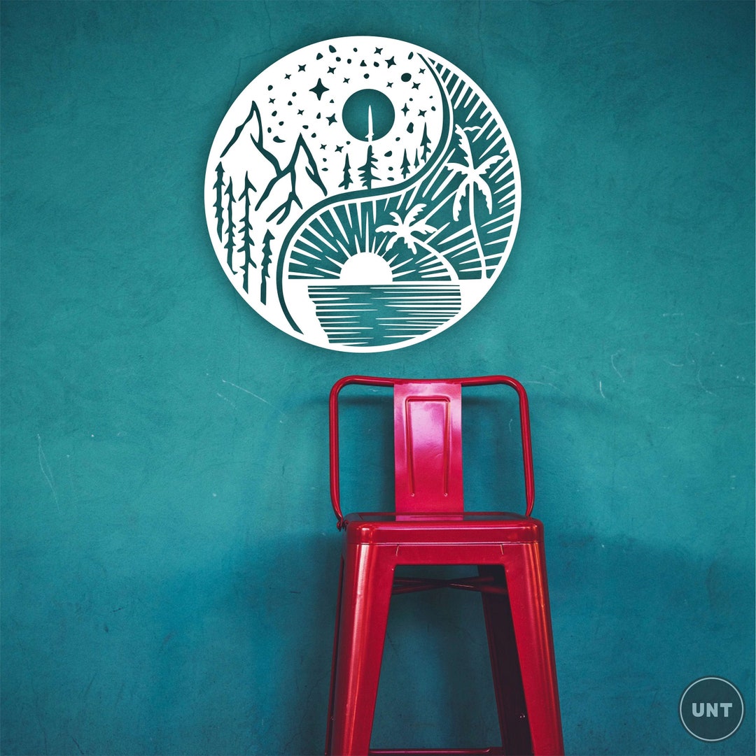 Yin Yang Wall Decor, Wooden Wall Art, Yoga Wall Decor, Housewarming