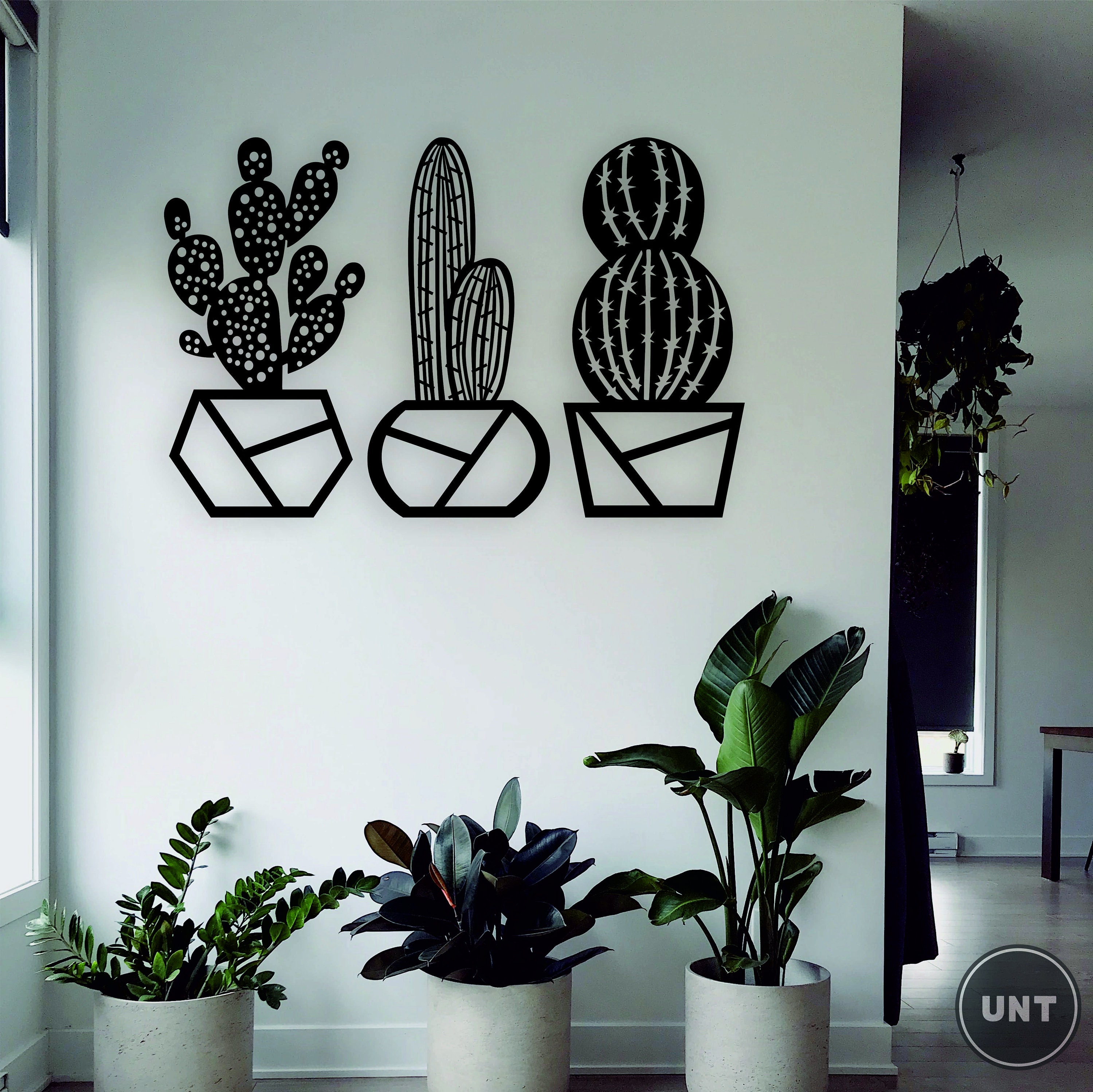 Cactus Set Wall Decoration Wooden Cactus Wall Decor Set of 3 Etsy