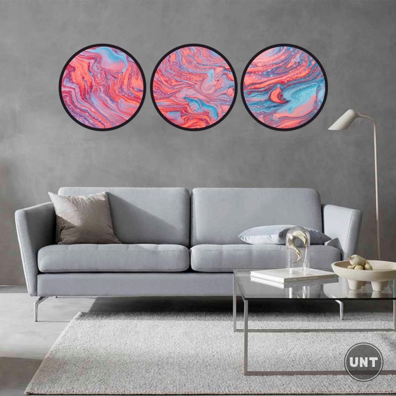 Pink Colored Abstract Wall Decoration Wood Wall Art Wall Etsy