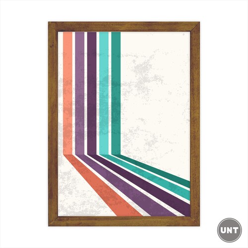 Perspective Set of 3 Wall Art, Wooden Framed Abstract Wall Decoration, Modern shops Wall Art, Housewarming Gift, Livingroom Gift
