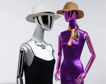 Half Body Female Mannequin Torso With Plated Head,Satin Dress Form Women Dress Form Torso,Boutique Store Clothing Display Mannequin Torso