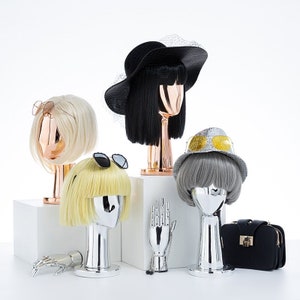 Luxury Female Display Head Dress Form,velvet Fabric Mannequin Head Display ,manikin  Head Dummy Wig Head Stand,hair Headband Hat Display Rack 
