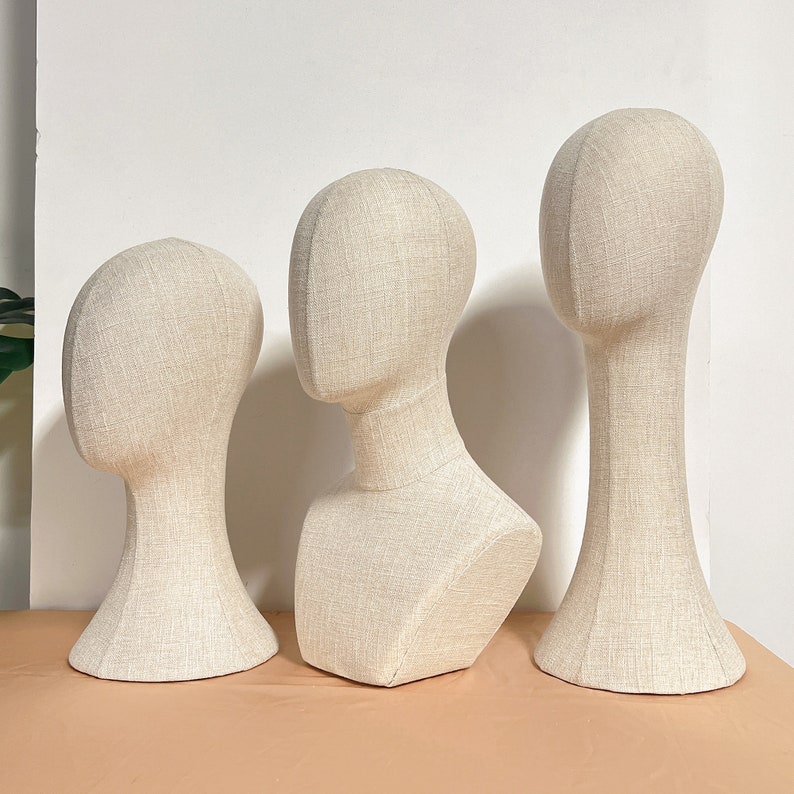 Fully Pinnable Linen Mannequin Head Formvintage Mannequin Etsy