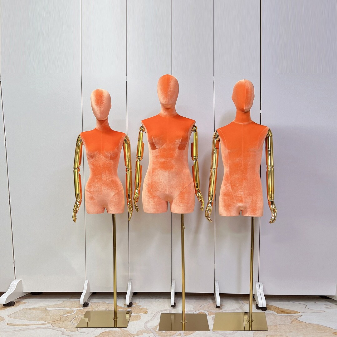 Luxury Half Body Male Female Display Mannequin Torso,orange Velvet