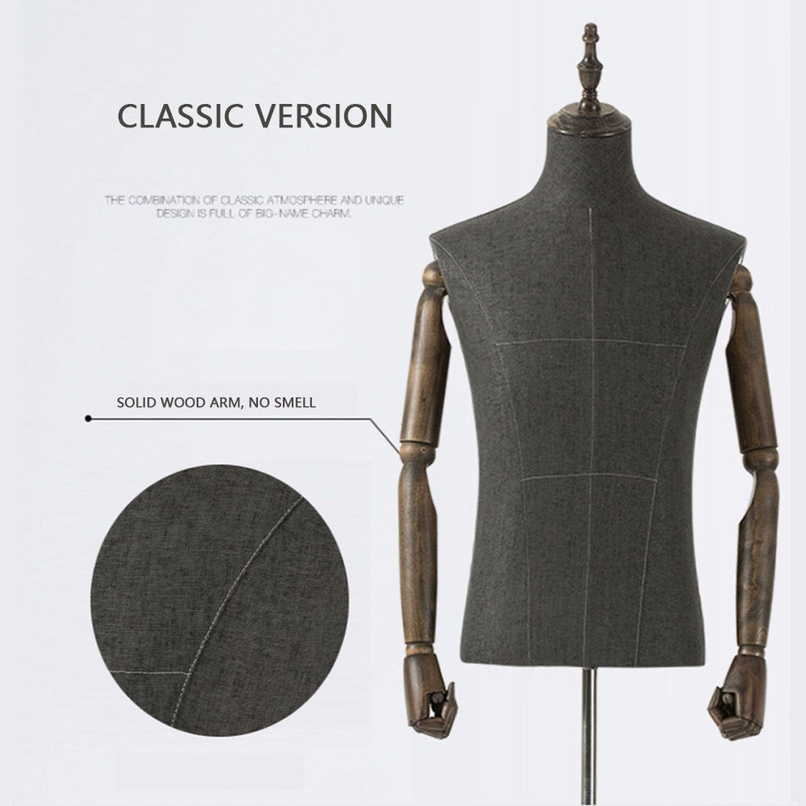 Half Body Male Display Dress Form Men Fabric Mannequin Torso Etsy