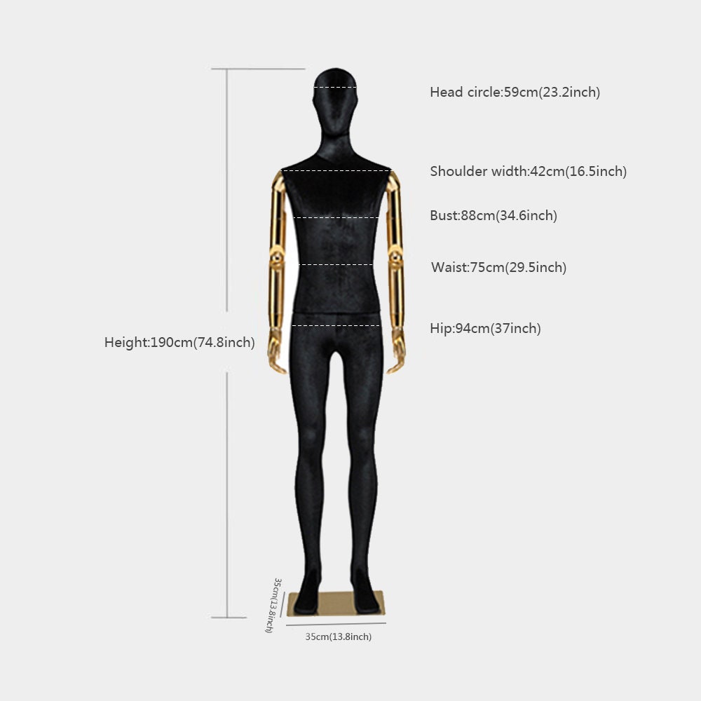 Luxury Male Display Dress Form Mannequin Full Bodyvelvet Etsy