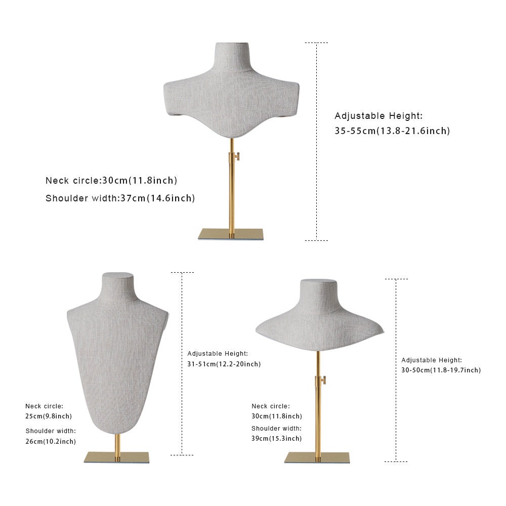 Necklace Mannequin Stand Bust Dress Form With Adjustable Etsy