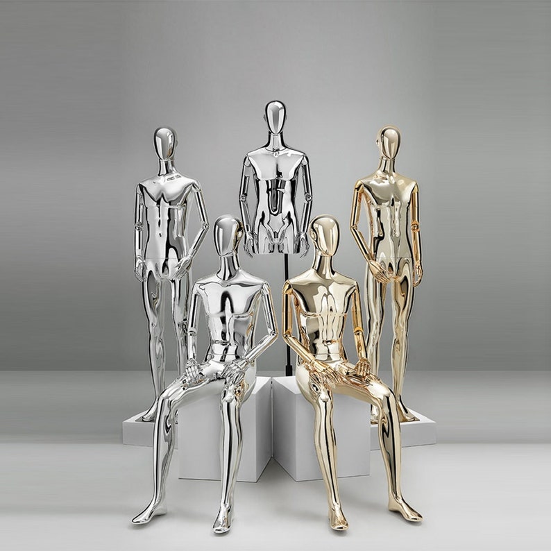 Luxury Glossy Gold Silver Male Mannequin Full Bodysitting Etsy