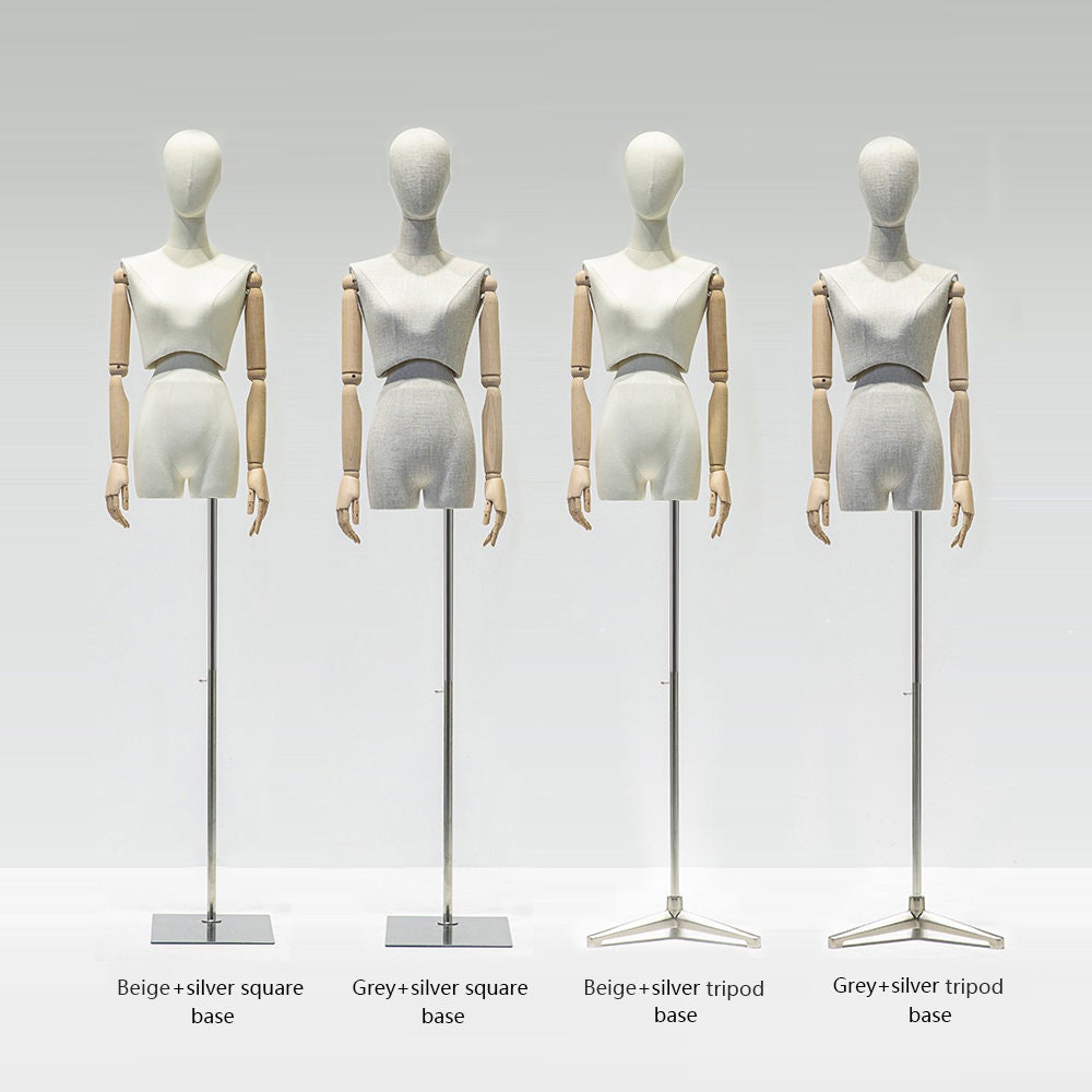 Full Body Female Display Dress Form Mannequin Stand, Wig Jewelry Clothes  Display Mannequin With Silver Base ,suede Velvet Fabric Mannequins -   Hong Kong