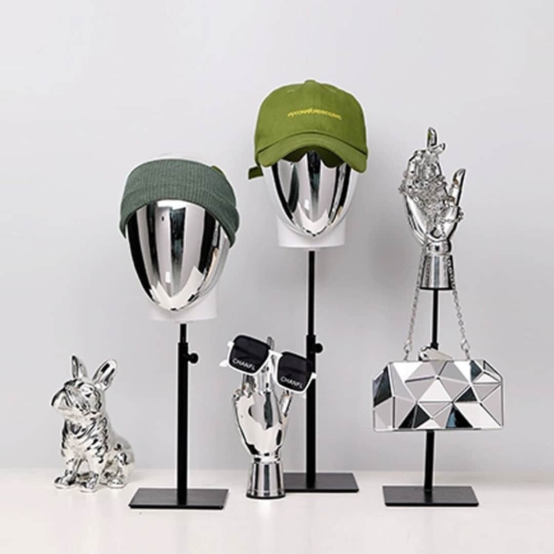 High End Chrome Gold Mannequin Head Display,hat Jewelry Display Head