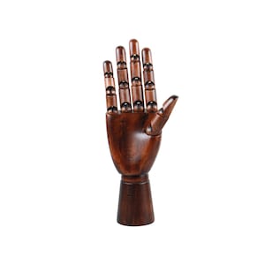 Practice Hand for Acrylic Nailsplastic Right Hand Mannequin,wood Grain  Effect Fingers Manikin Hand Model, Jewelry Display Props Ring Holder -   Hong Kong