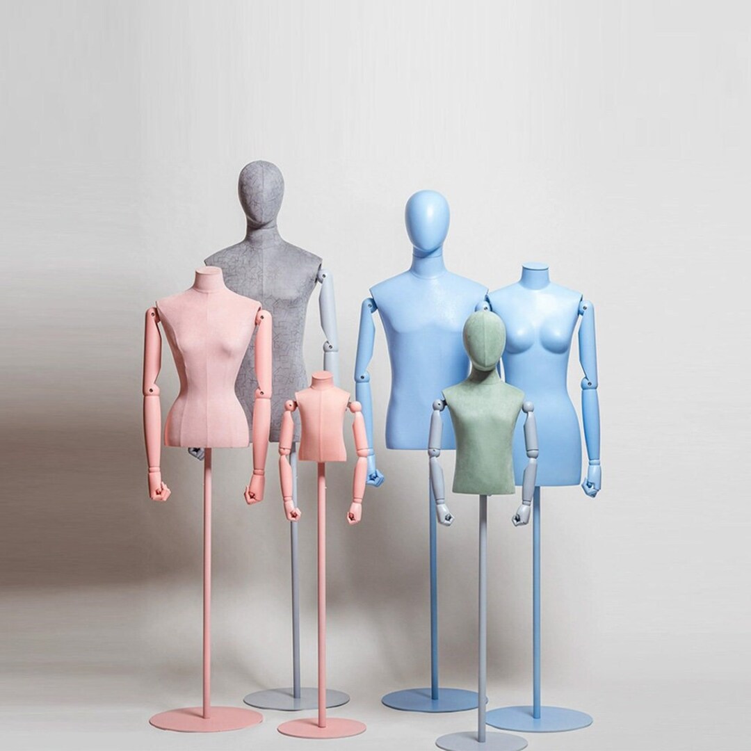 Male Kid Female Mannequin Torso With Wooden Armscolorful Etsy
